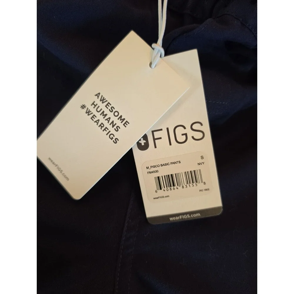 NWT FIGS Men's Pisco Basic Scrub Pants Navy Blue SZ S FM4500 Straight Leg